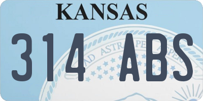 KS license plate 314ABS