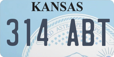KS license plate 314ABT