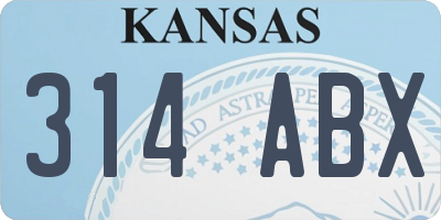 KS license plate 314ABX