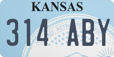 KS license plate 314ABY