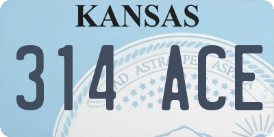 KS license plate 314ACE