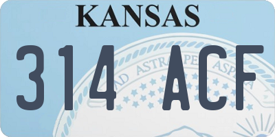 KS license plate 314ACF