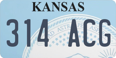 KS license plate 314ACG