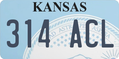 KS license plate 314ACL