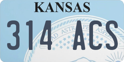 KS license plate 314ACS
