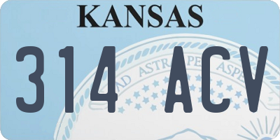 KS license plate 314ACV