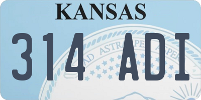 KS license plate 314ADI