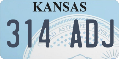 KS license plate 314ADJ