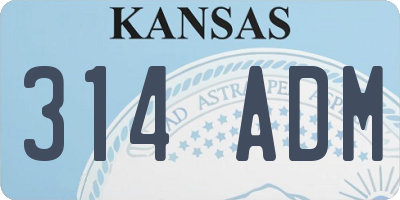 KS license plate 314ADM
