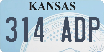 KS license plate 314ADP