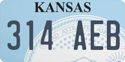 KS license plate 314AEB