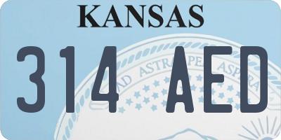 KS license plate 314AED