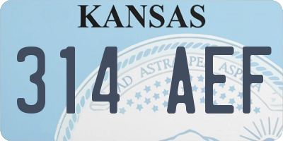 KS license plate 314AEF
