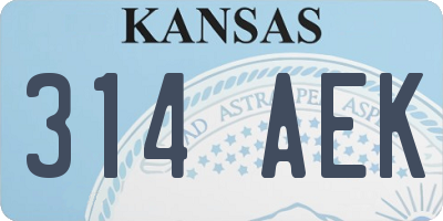 KS license plate 314AEK