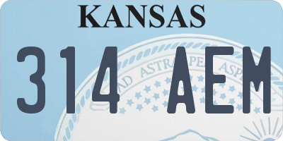 KS license plate 314AEM