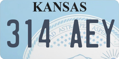 KS license plate 314AEY