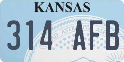 KS license plate 314AFB
