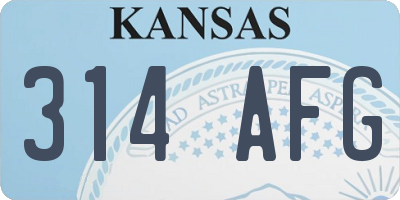 KS license plate 314AFG