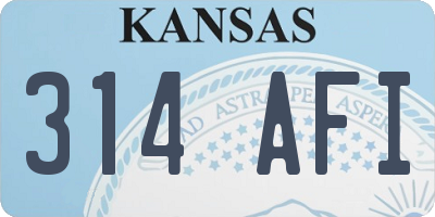 KS license plate 314AFI