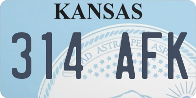 KS license plate 314AFK