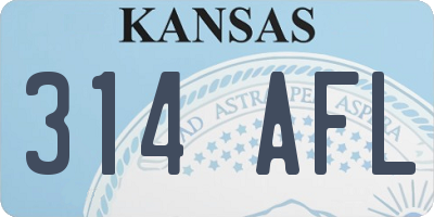 KS license plate 314AFL