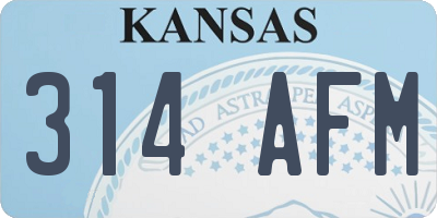 KS license plate 314AFM