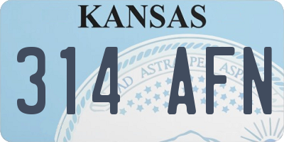 KS license plate 314AFN