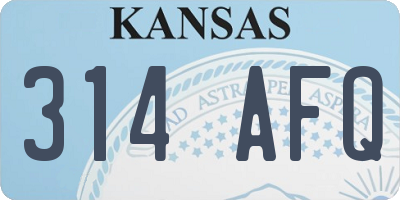 KS license plate 314AFQ