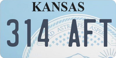KS license plate 314AFT