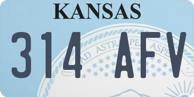 KS license plate 314AFV