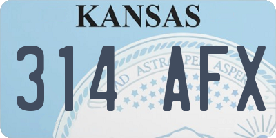 KS license plate 314AFX
