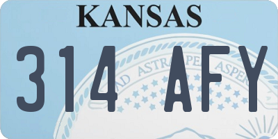 KS license plate 314AFY