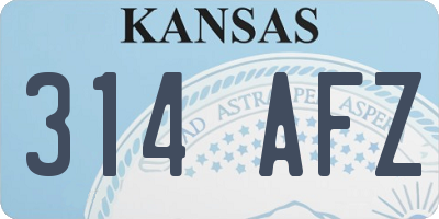 KS license plate 314AFZ