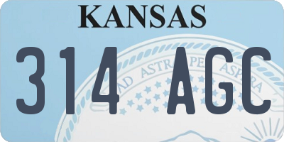 KS license plate 314AGC