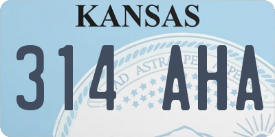 KS license plate 314AHA