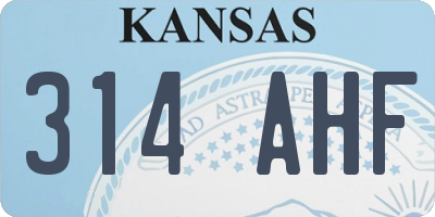 KS license plate 314AHF