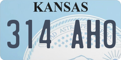KS license plate 314AHO