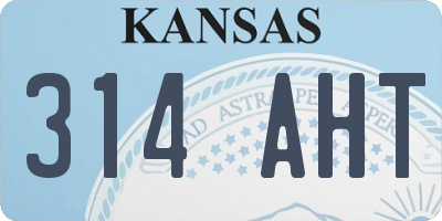 KS license plate 314AHT