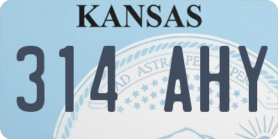 KS license plate 314AHY