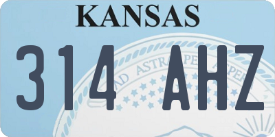 KS license plate 314AHZ