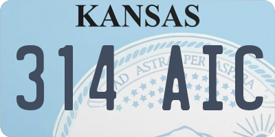 KS license plate 314AIC