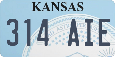 KS license plate 314AIE