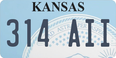 KS license plate 314AII
