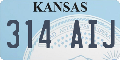 KS license plate 314AIJ