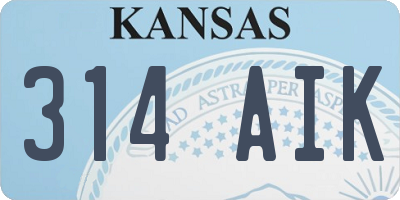 KS license plate 314AIK