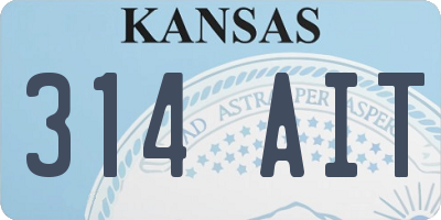 KS license plate 314AIT