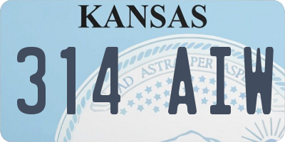 KS license plate 314AIW