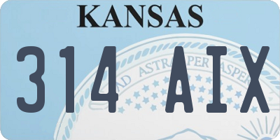 KS license plate 314AIX