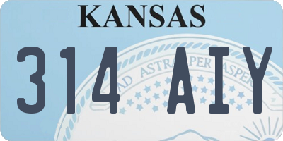 KS license plate 314AIY