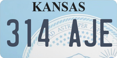 KS license plate 314AJE